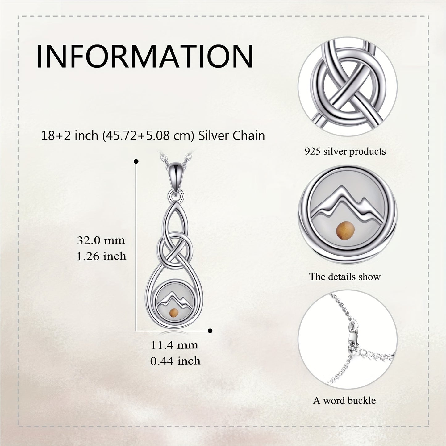 Silver Celtic Seed Mountain Pendant Christian Jewelry for Women