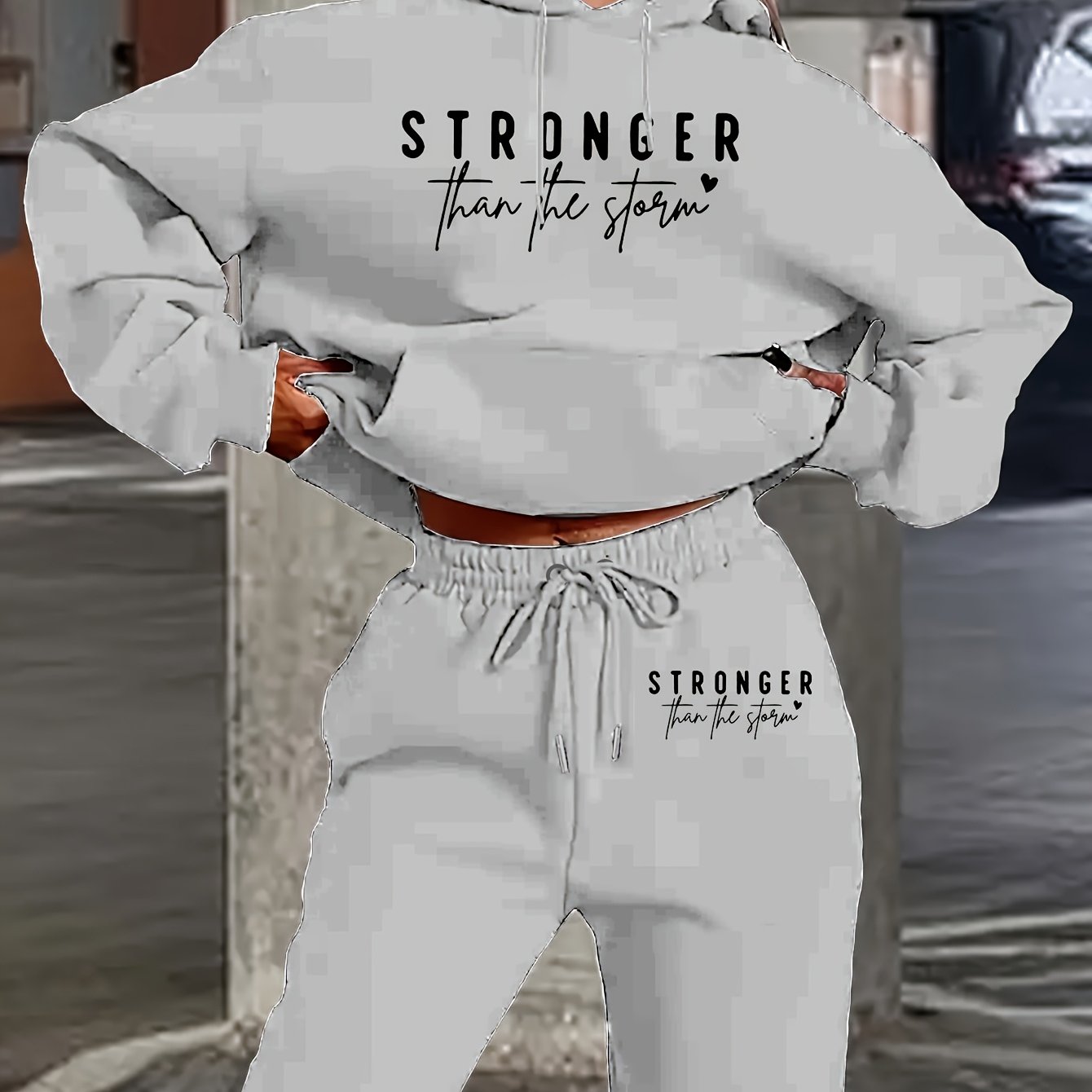 Casual Two Piece Hoodie And Pants Set For Women Relaxed Fit