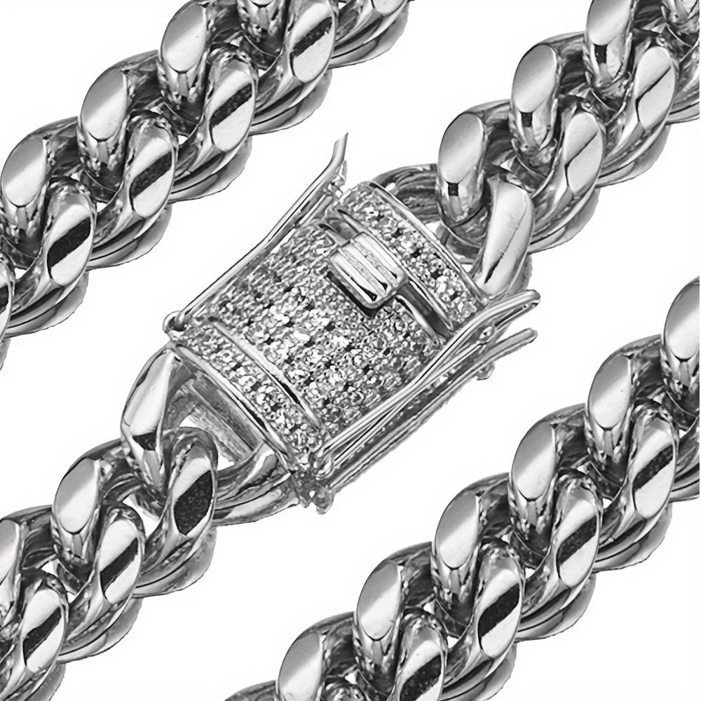 Miami Cuban Link Chain For Men Golden Plated Jewelry