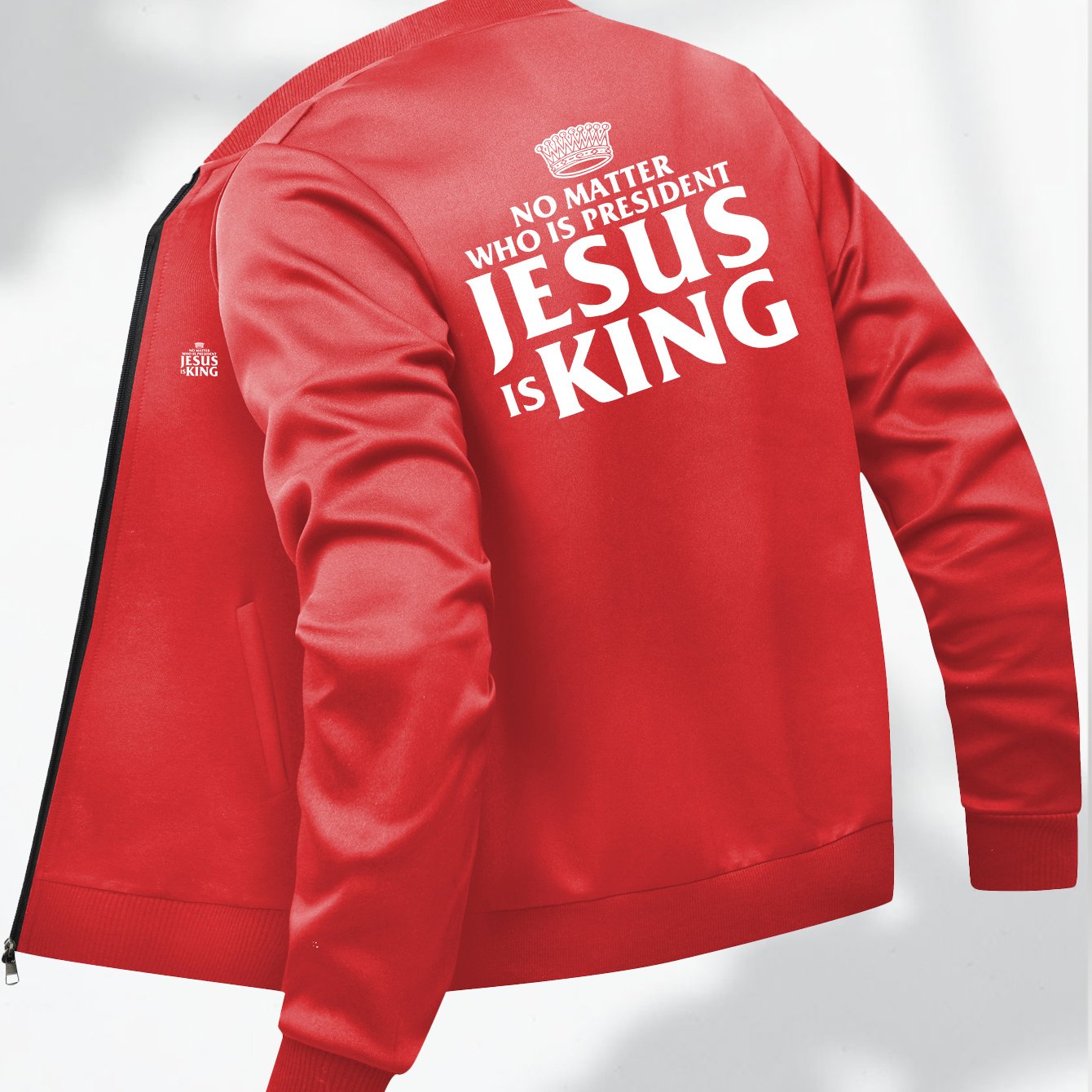 Mens Bold Statement Zip Up Jacket Casual Baseball Outerwear