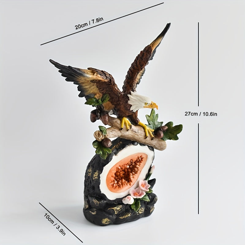 In His Divine Power Majestic Eagle Resin Statue Home Decor