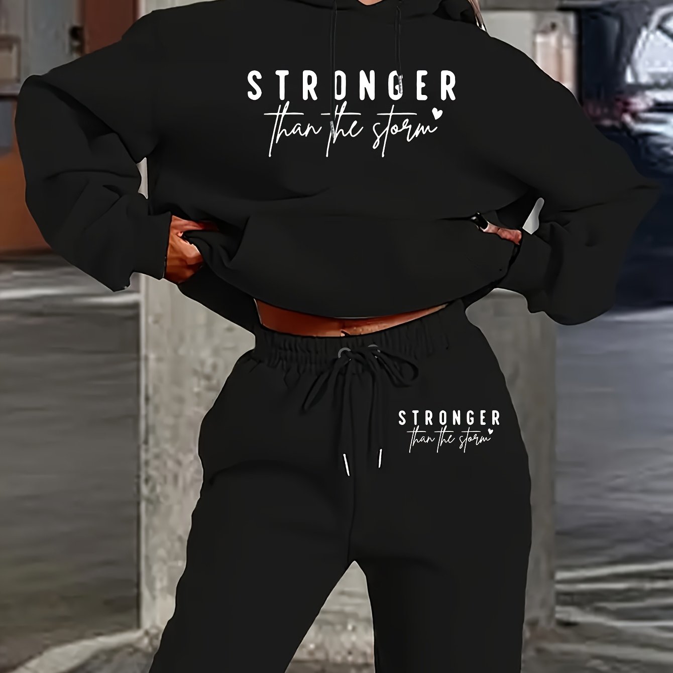 Casual Two Piece Hoodie And Pants Set For Women Relaxed Fit