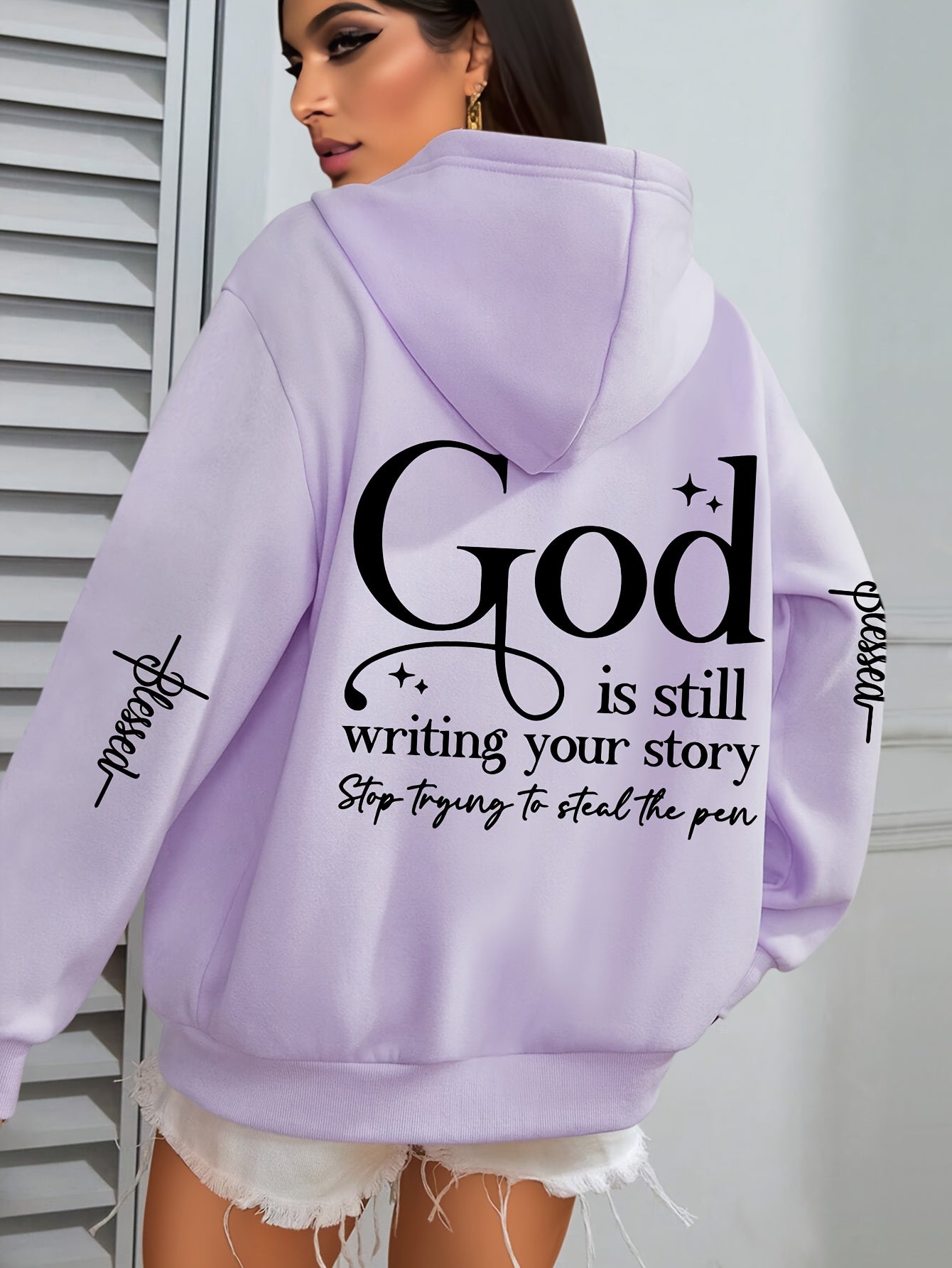 GOD Slogan Hoodie Pullover Hooded Sweatshirt Casual IHDP