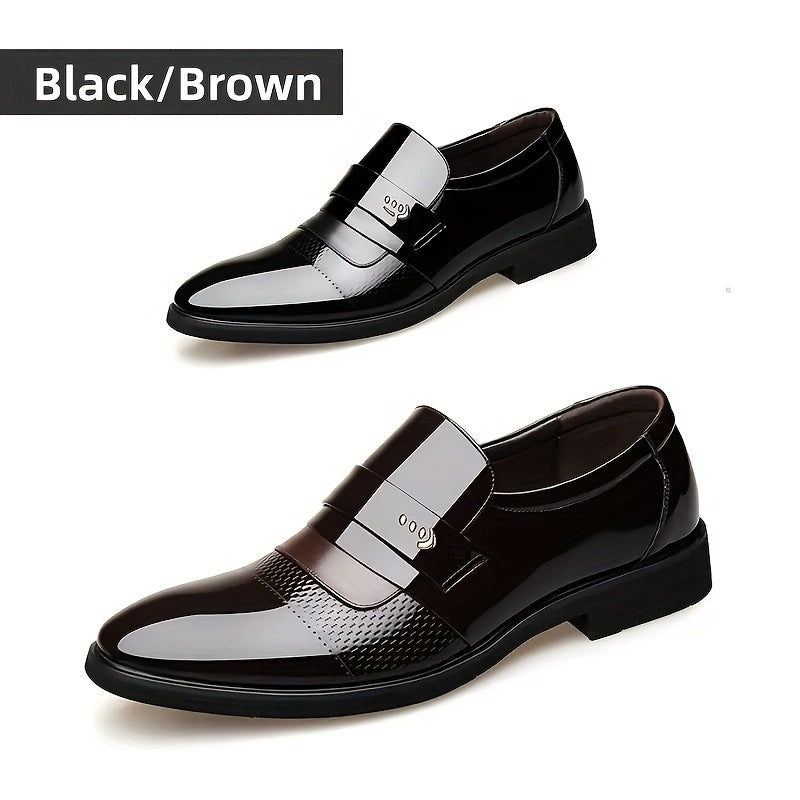 Black Oxford Dress Shoes Slip On Non Slip Penny Loafers