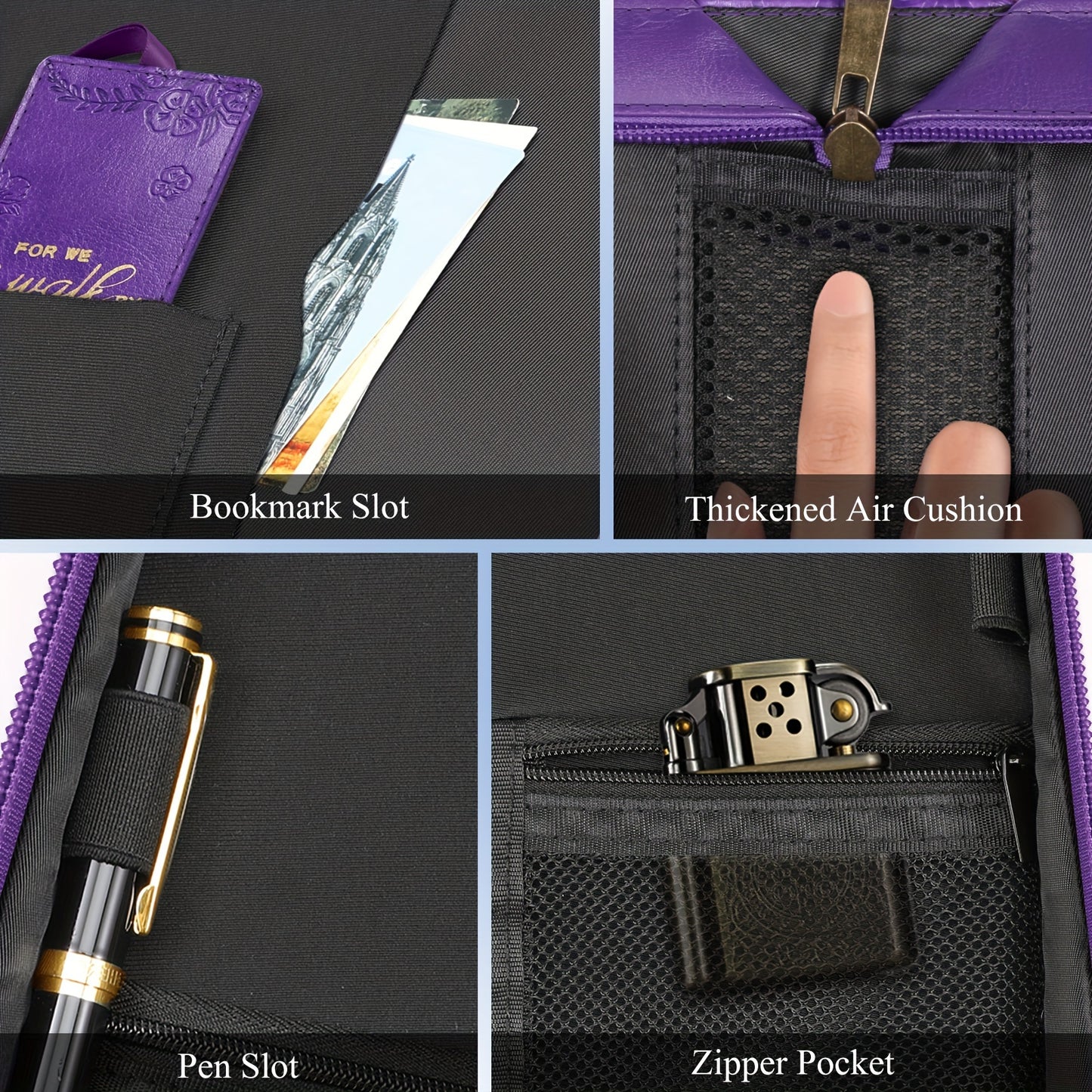 Extra Large Purple Bible Cover with Golden Floral Design for Enhanced Protection and Elegance