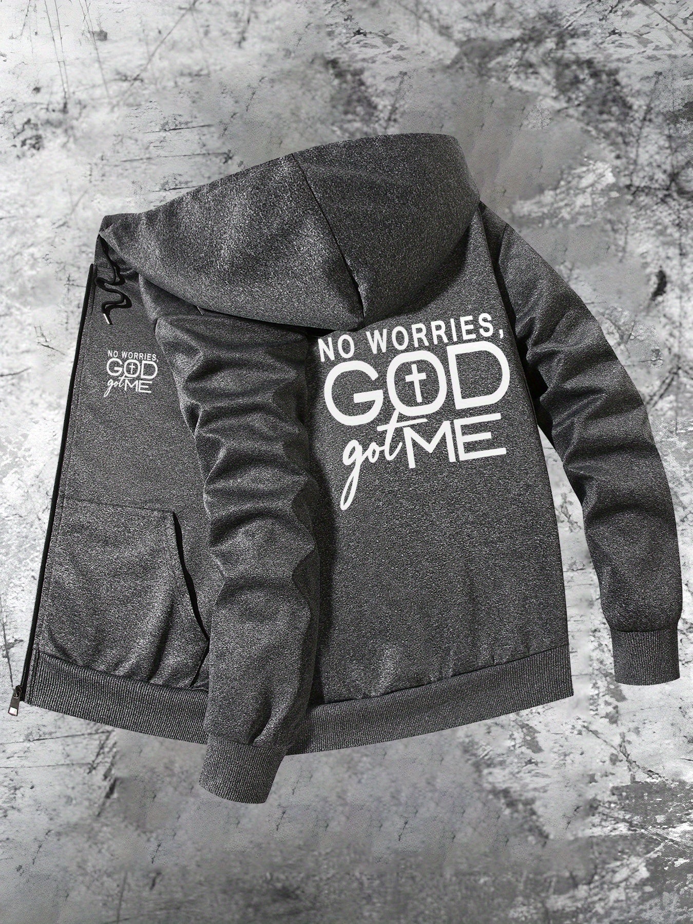 No Worries God Got Me Hooded Jacket