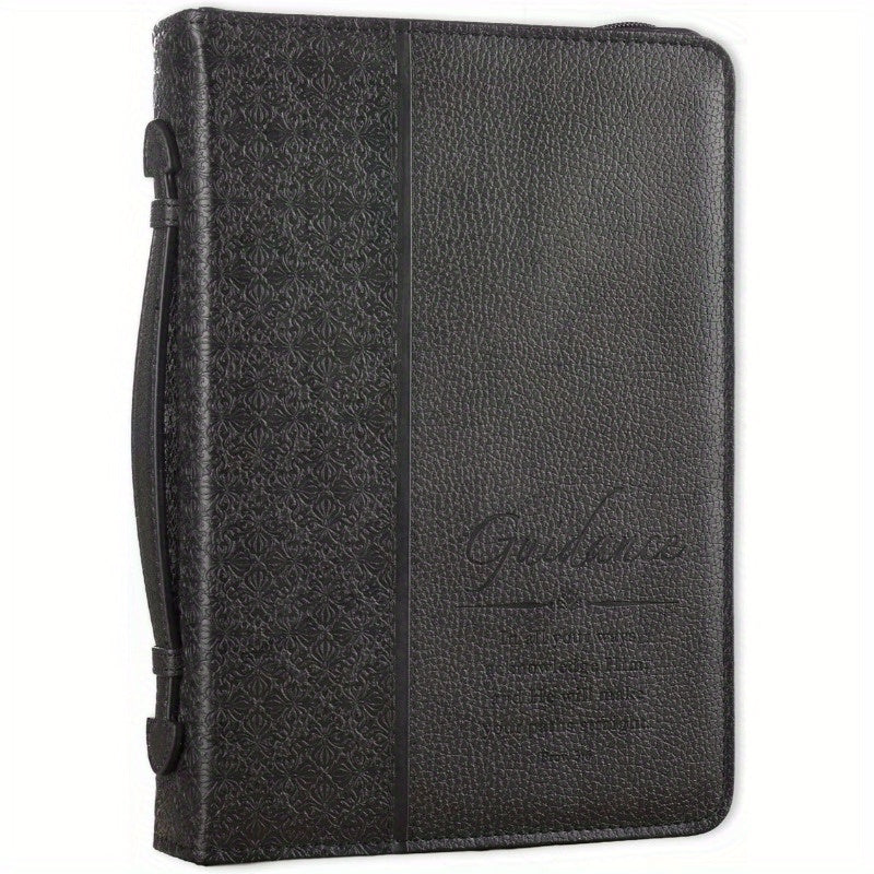 Mens Classic Faux Leather Bible Cover Guidance Prayer