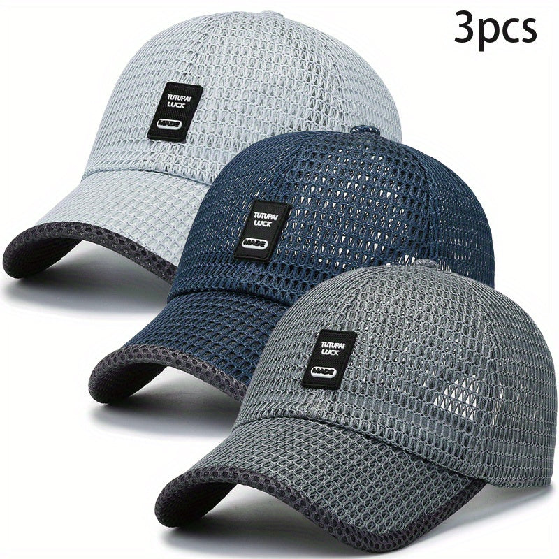 3pcs set, breathable baseball cap for golf, walking, running, etc