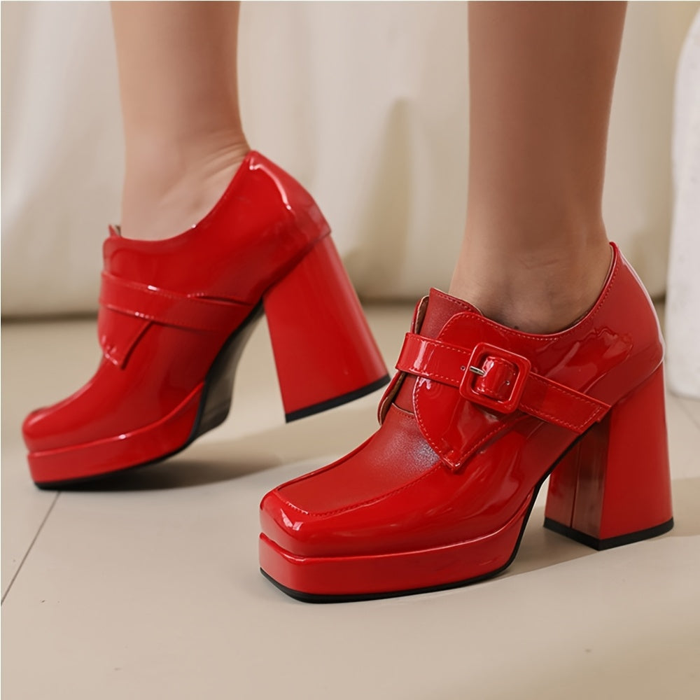 Elegant Women's Slip On Loafer Shoes Square Toe All Season Rubber Sole
