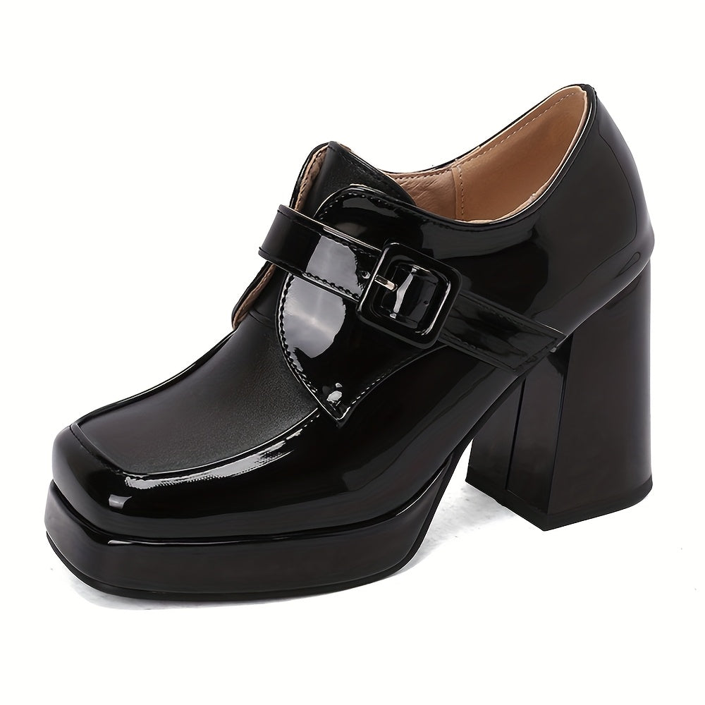 Elegant Women's Slip On Loafer Shoes Square Toe All Season Rubber Sole