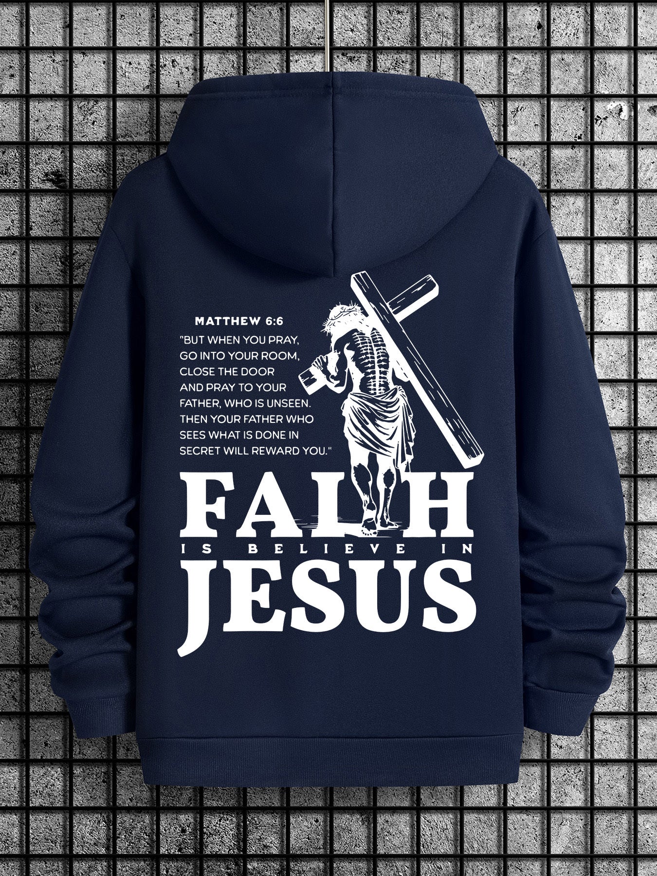 Divine Power Faith Cross Graphic Hoodie Pullover Everyday