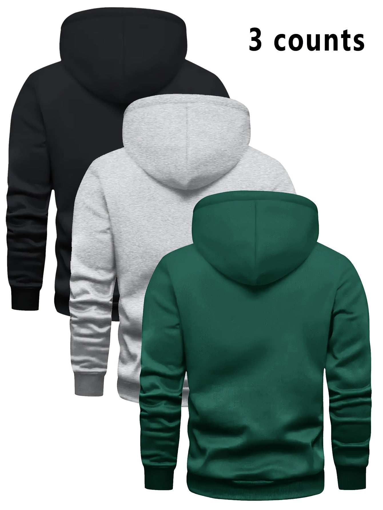 Velvet Hooded Sweatshirt For Men Casual Pullover Hoodie