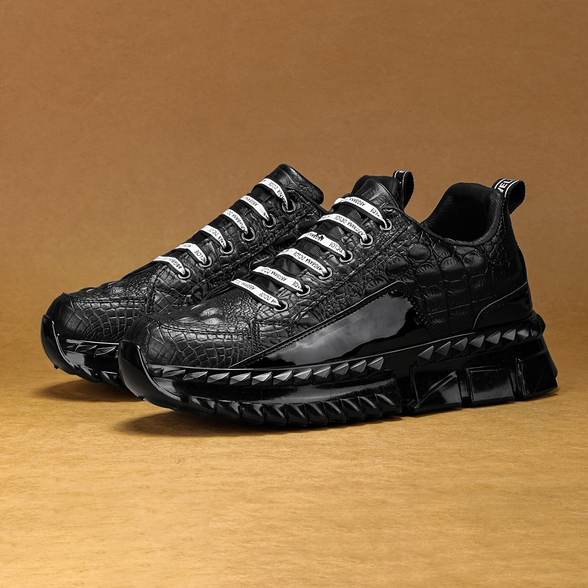 European Style Men Casual Lace Up Sneakers Thick Sole