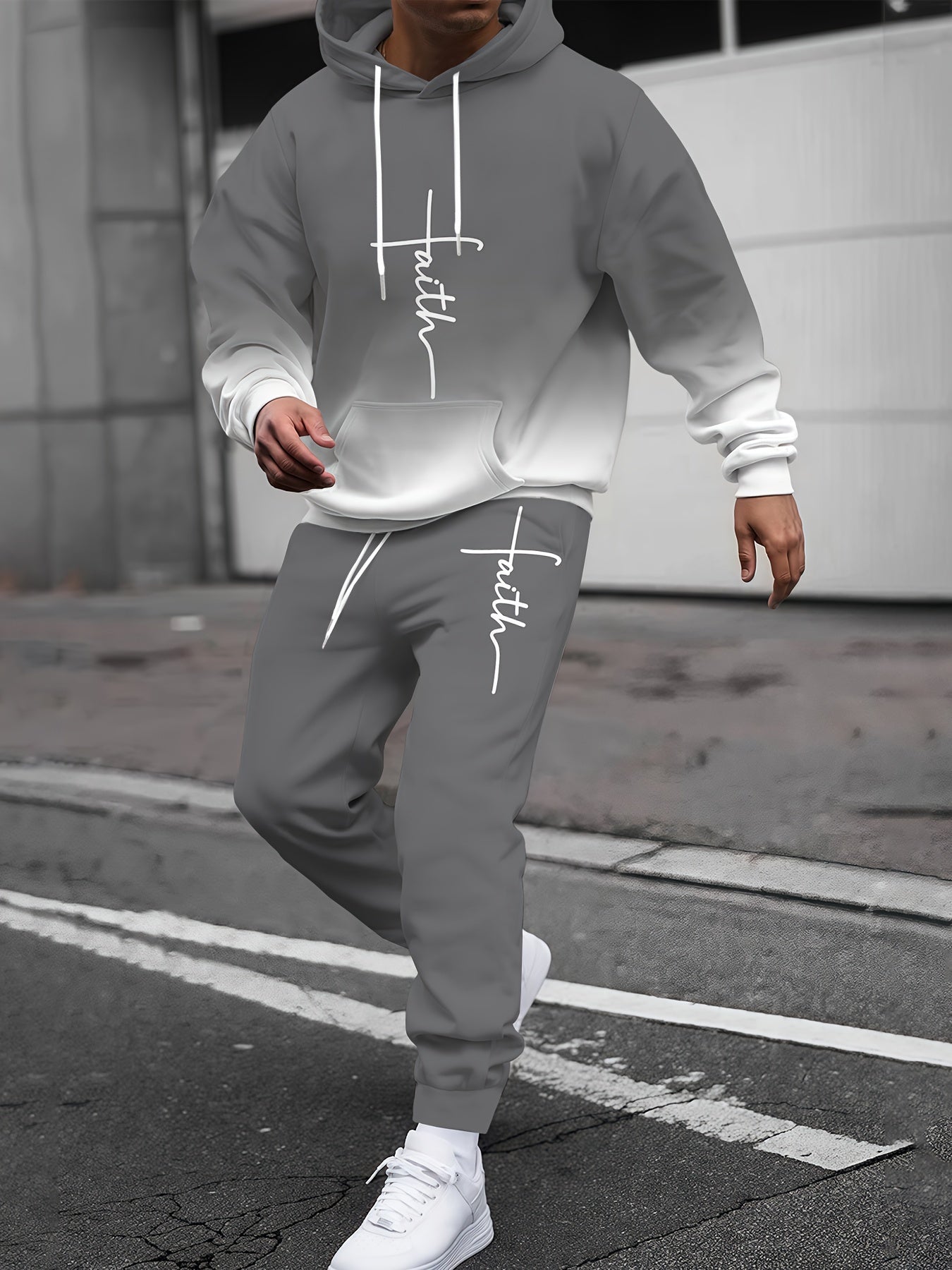 Mens Womens Casual Two Piece Hoodie Set