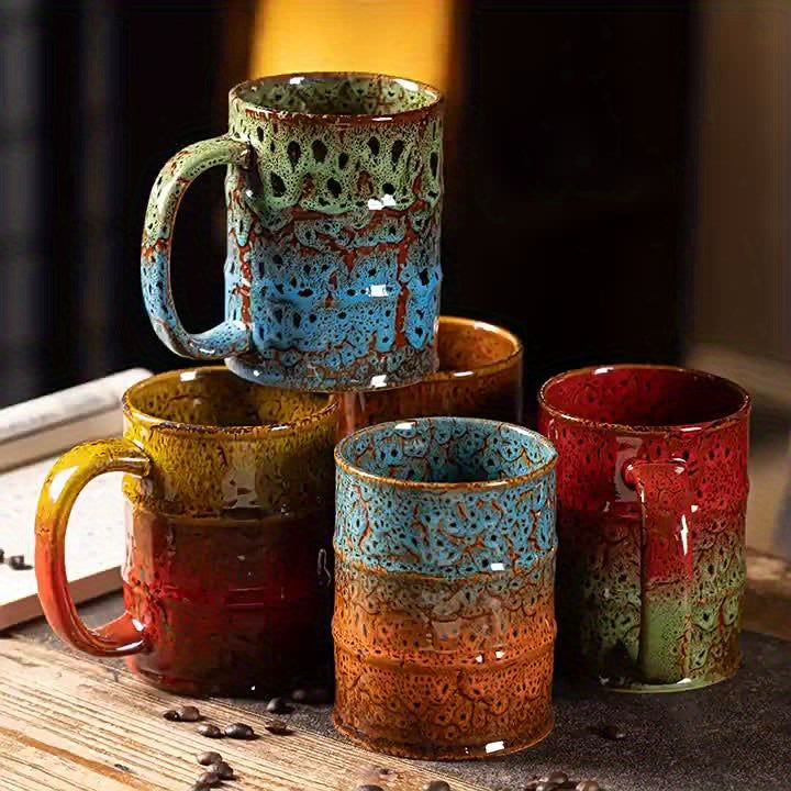 Ceramic Colorful Coffee Mug, 600ml Large Capacity, Insulated