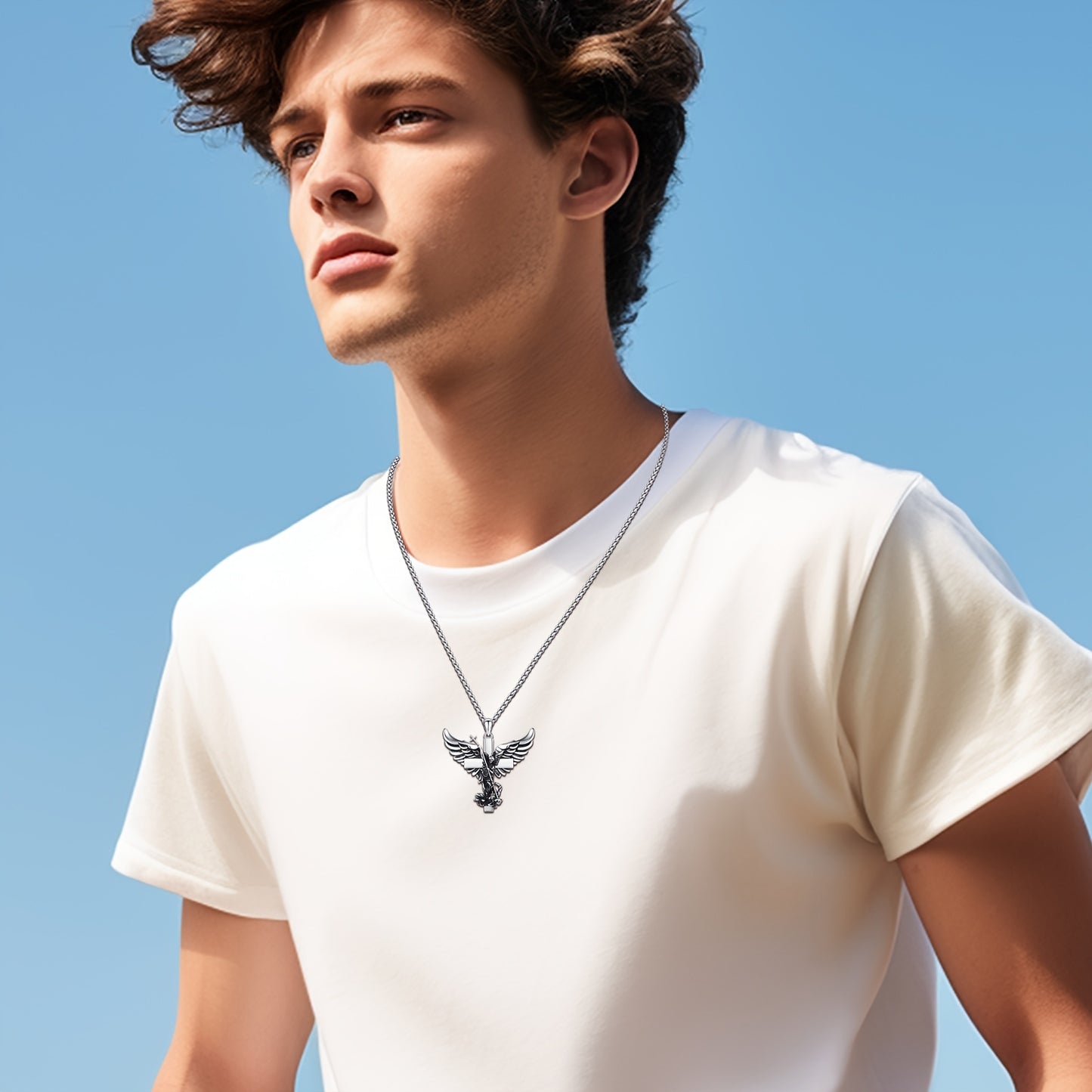 St Michael Necklace 925 Sterling Silver