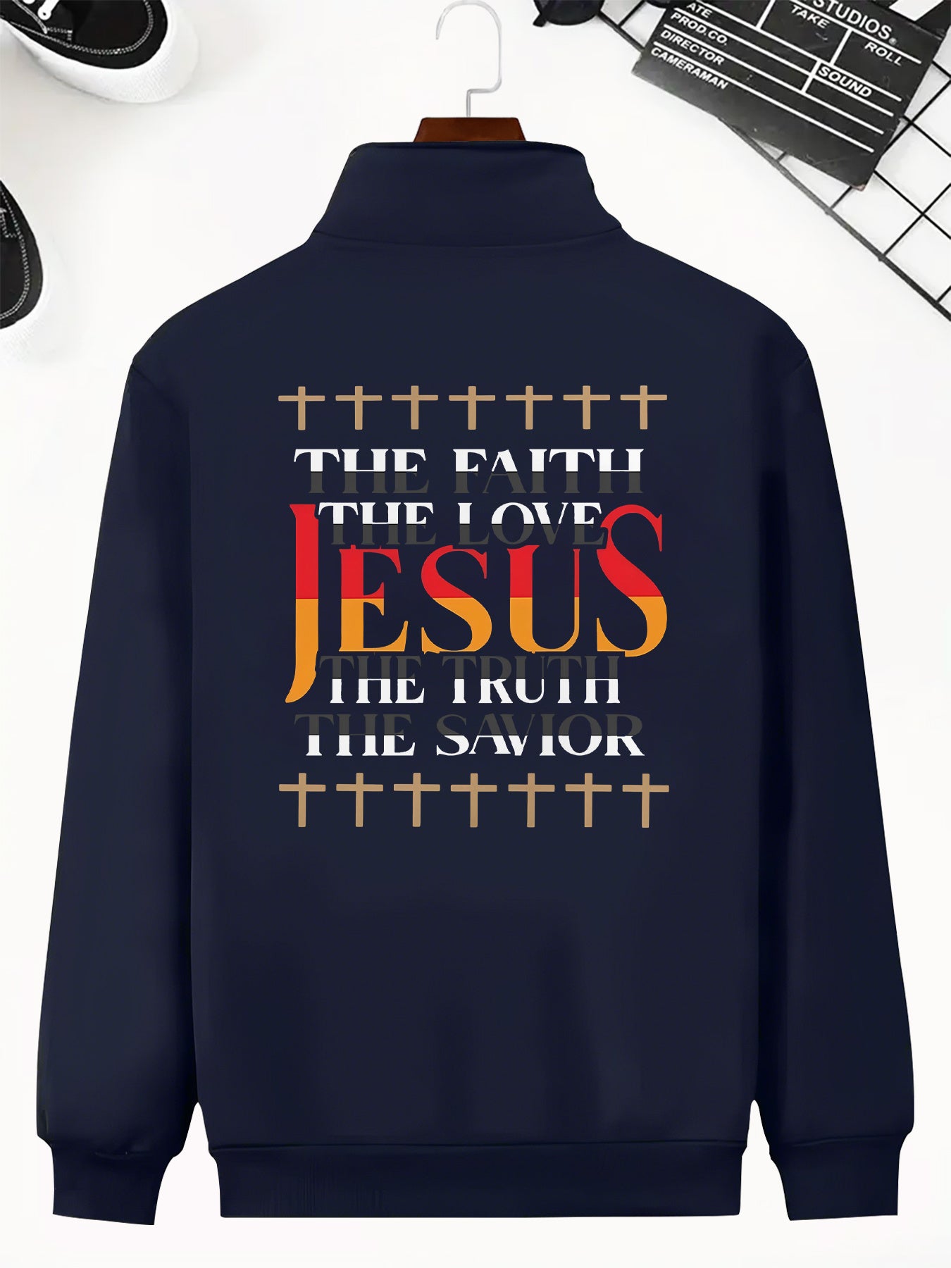Divine Power Inspiring Jesus Bomber Jacket With Back Print