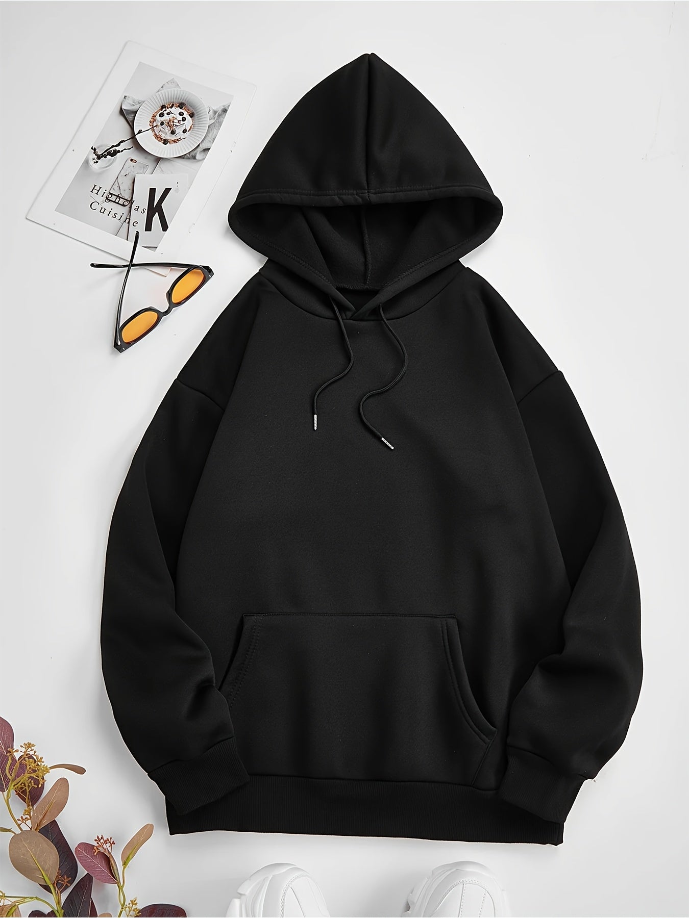 Womens Vintage Fleece Lined Hoodie With Positive Print