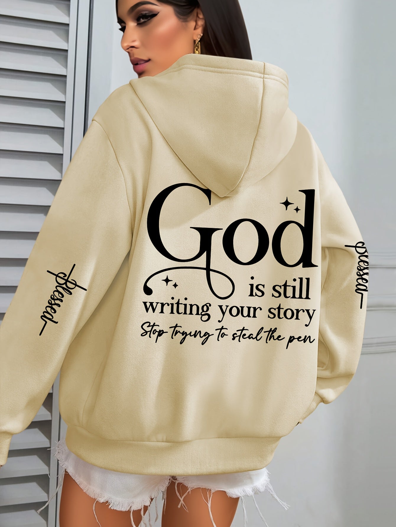 GOD Slogan Hoodie Pullover Hooded Sweatshirt Casual IHDP