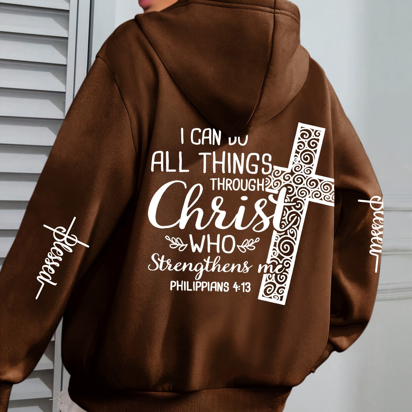 IHDP Inspirational Christ Hoodie For Women Front Pocket