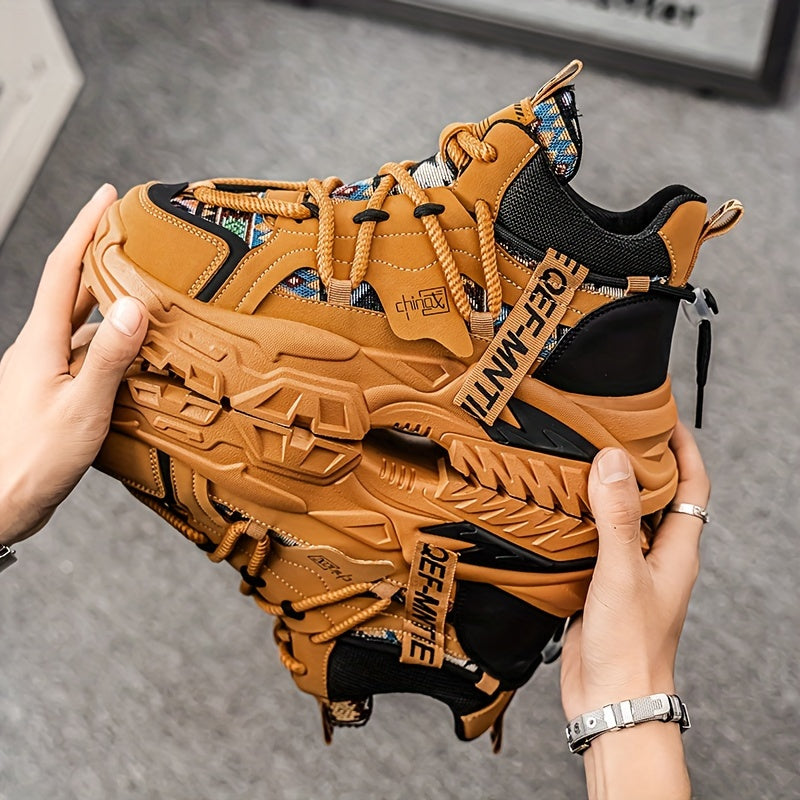 Versatile Mens High Top Casual Shoes Trendy Street Sneakers