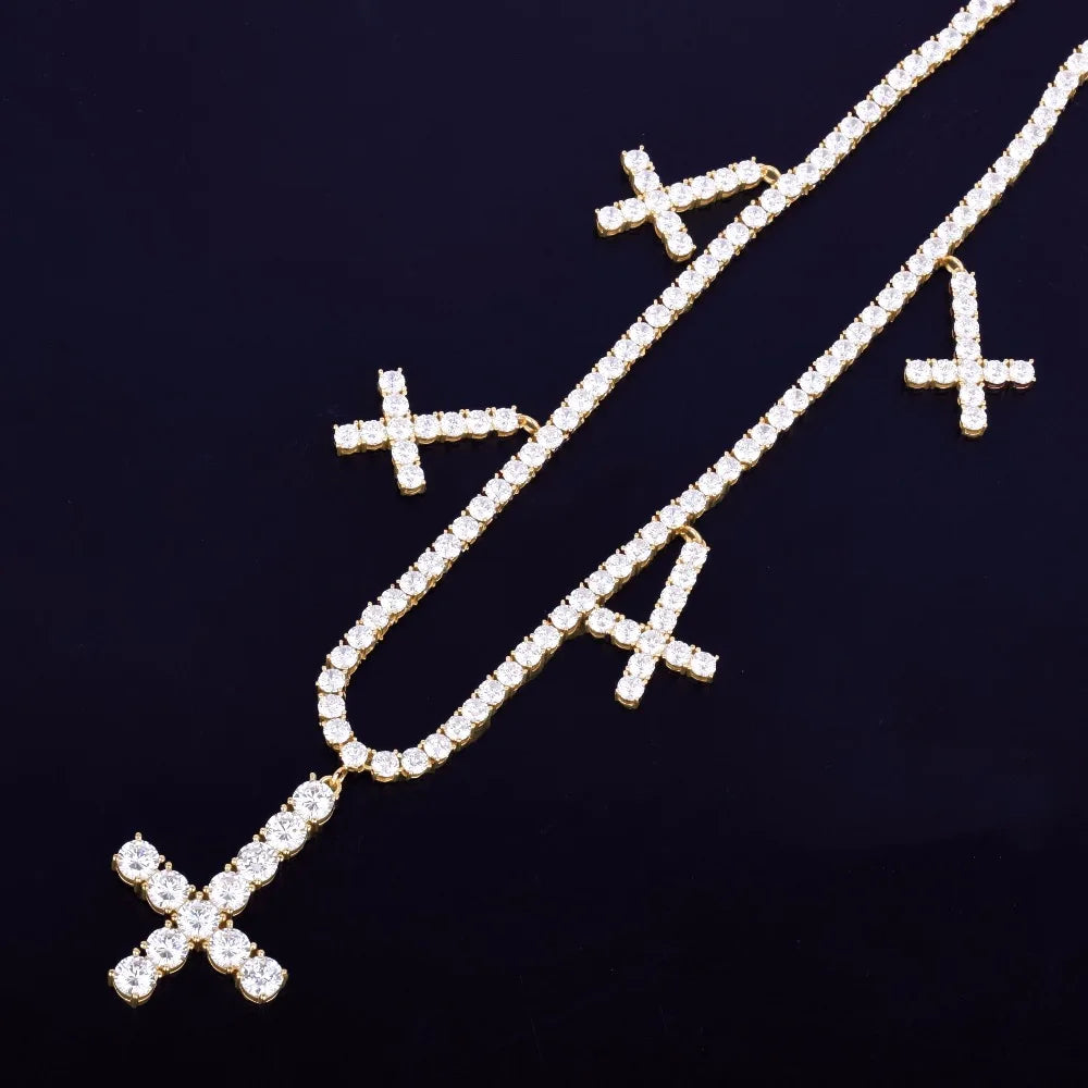 Zircon Cross Pendant Necklace for Women Elegant Religious Jewelry