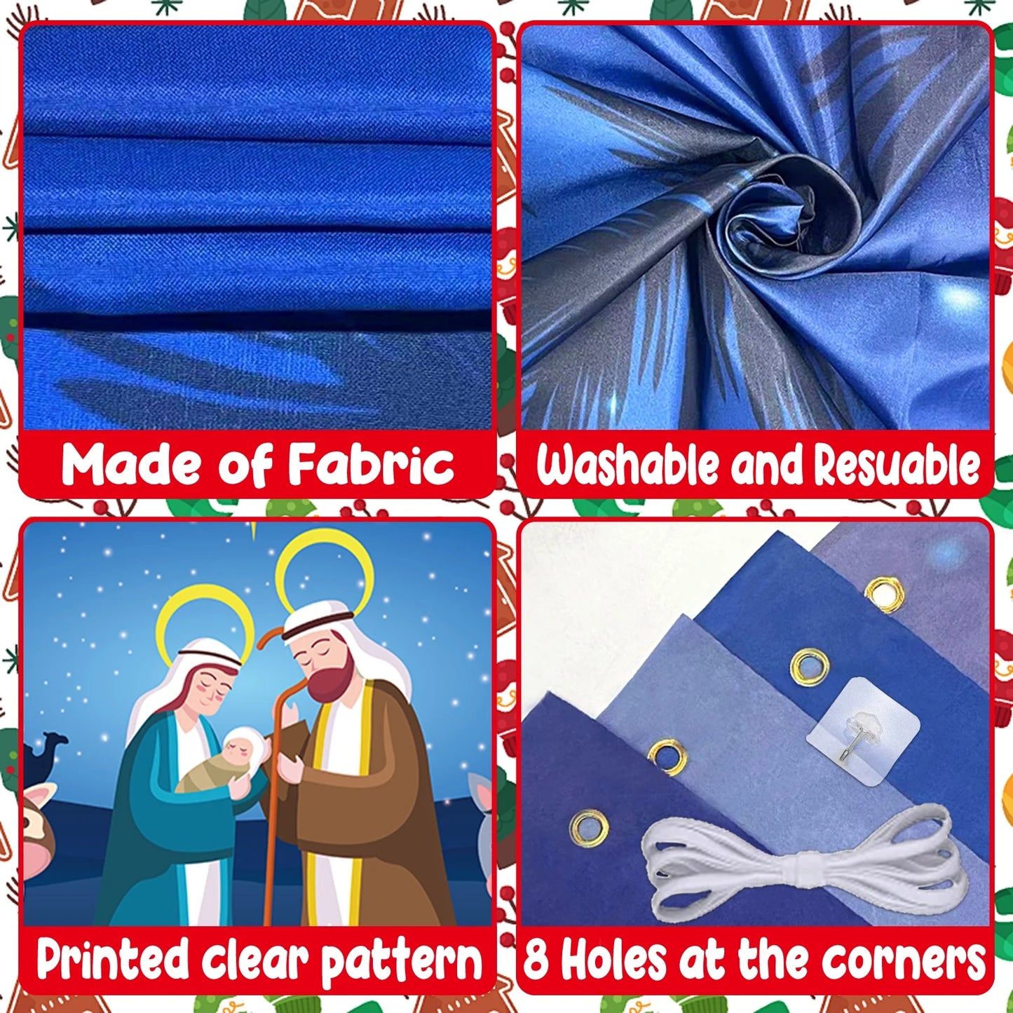 Nativity Christmas Garage Door Cover Decoration For Holidays