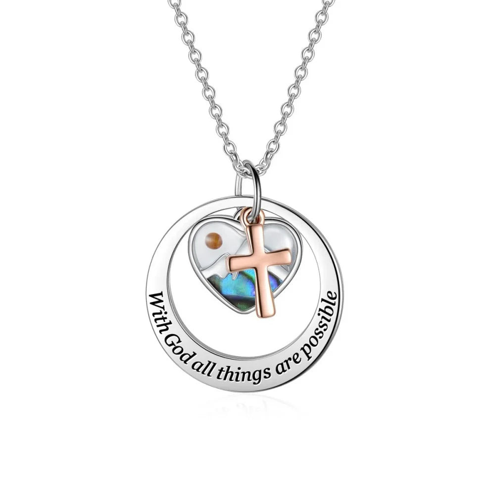 Feel Style Faith Cross Necklace Stainless Steel Pendant