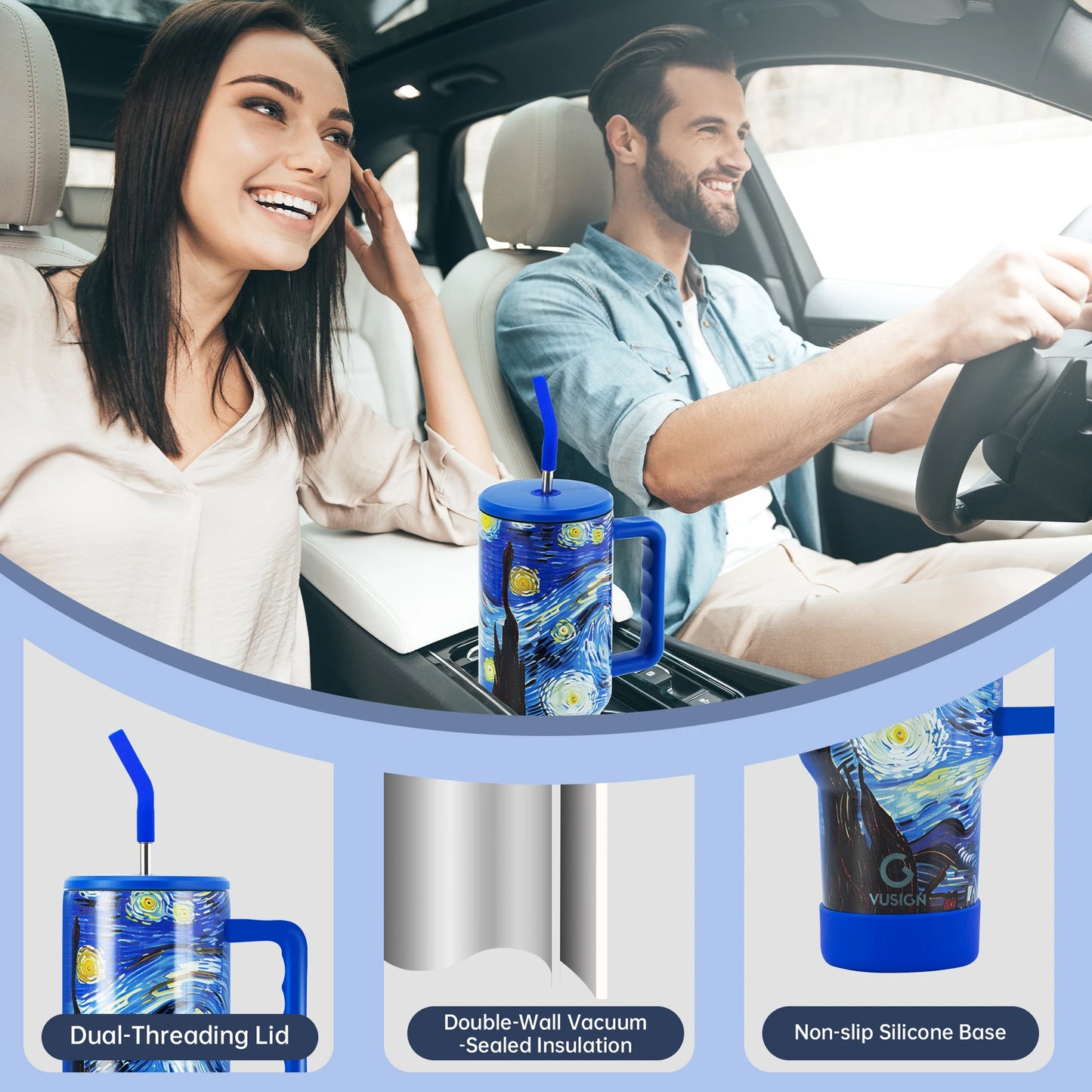 Deli Stainless Steel Tumbler with Straw