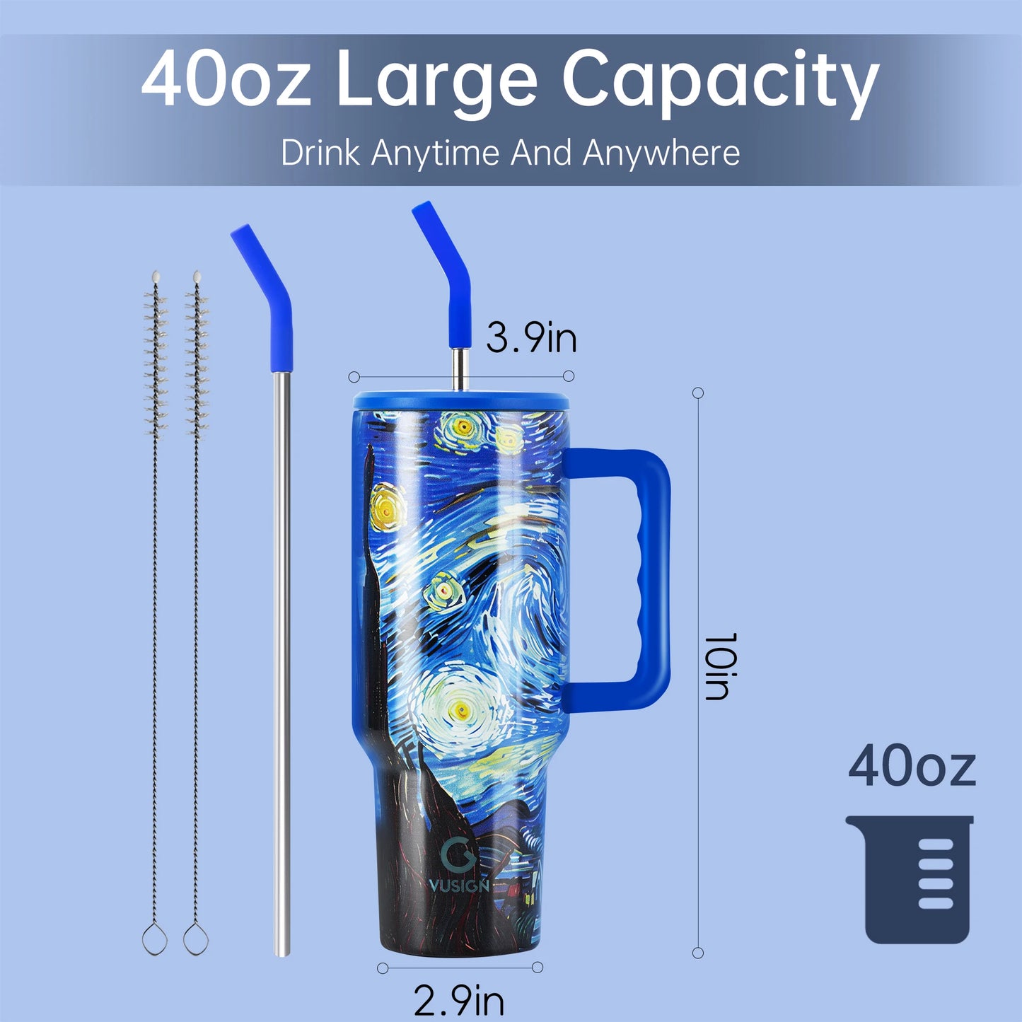 Deli Stainless Steel Tumbler with Straw