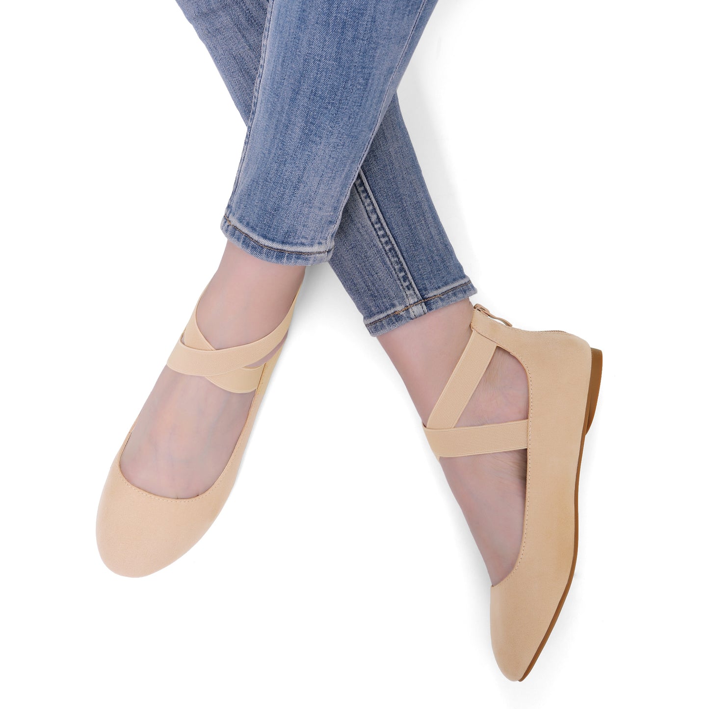 Women's Comfortable Fashion Elastic Ankle Strap Flats Shoes
