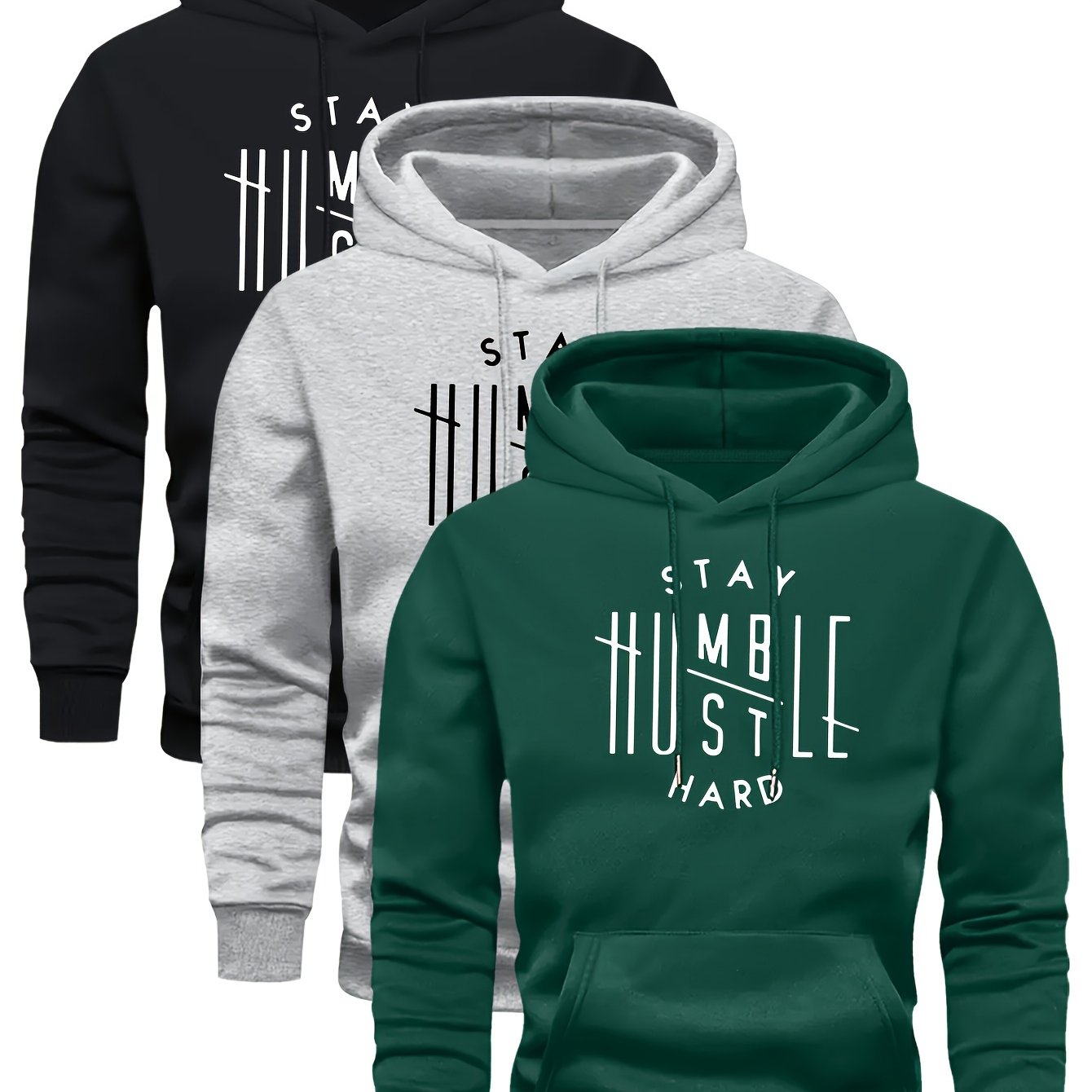 Velvet Hooded Sweatshirt For Men Casual Pullover Hoodie
