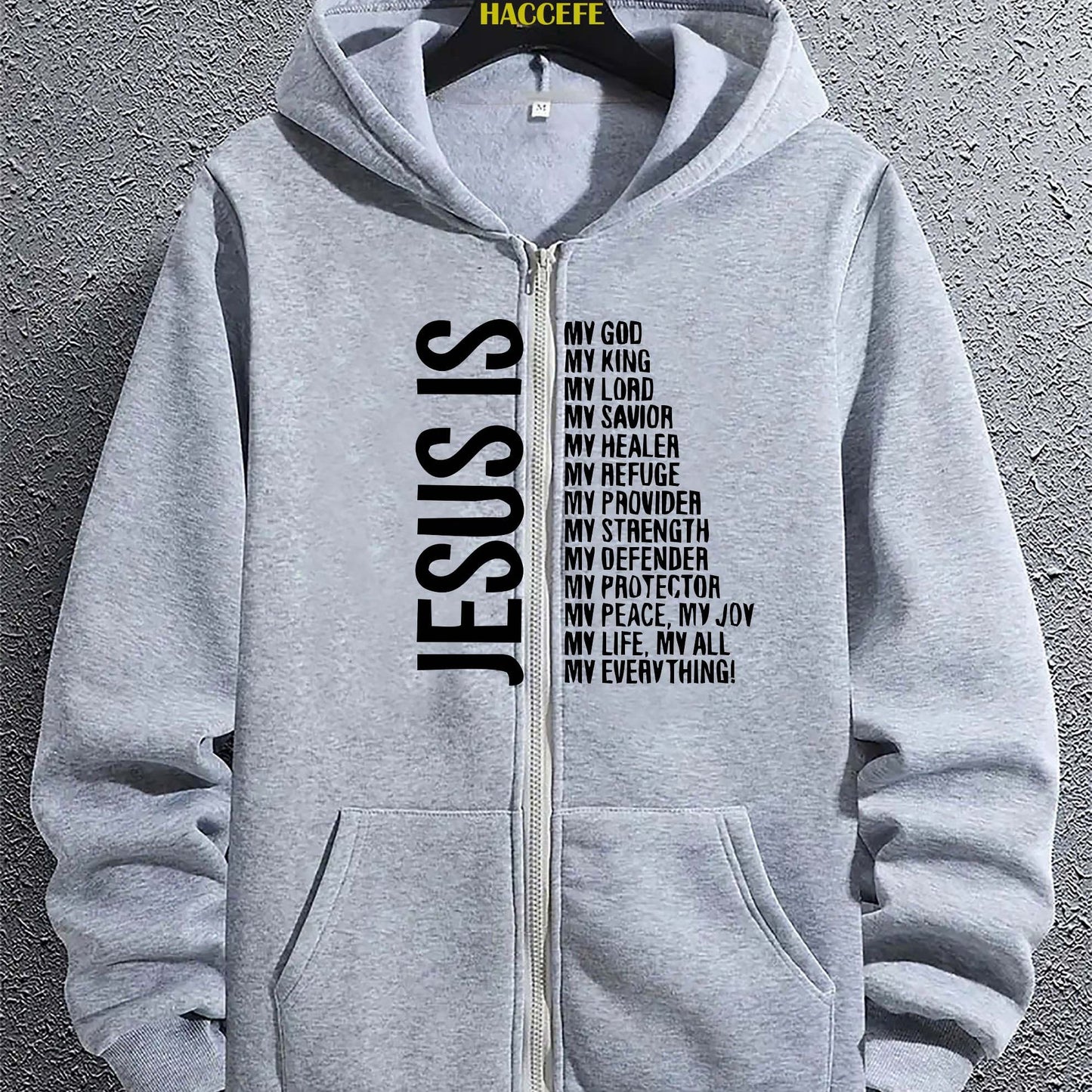 In His Divine Power Mens Zip Hoodie Kangaroo Pocket