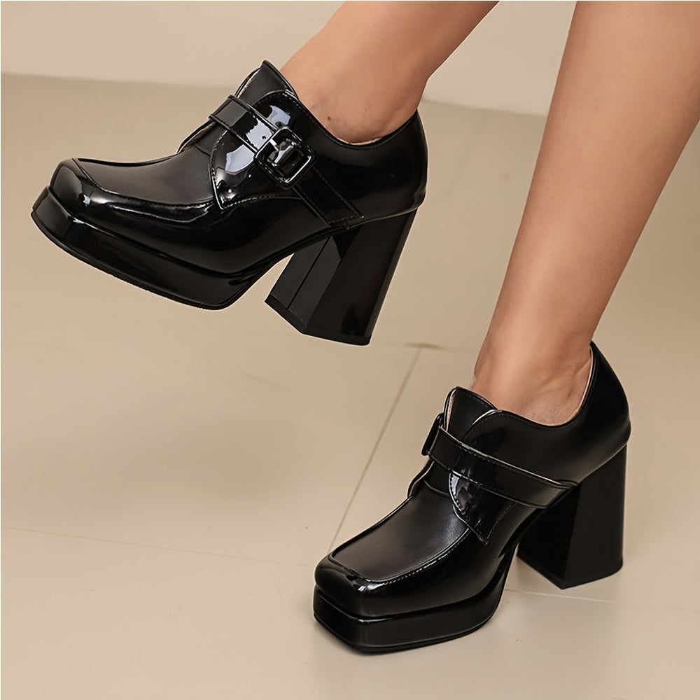 Elegant Women's Slip On Loafer Shoes Square Toe All Season Rubber Sole