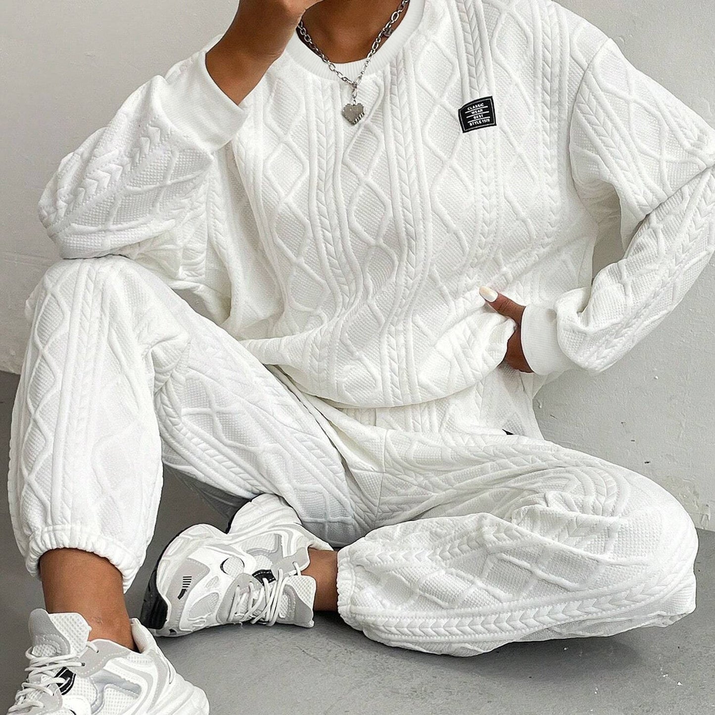 IHDP Chic Off Shoulder Sweatshirt And Joggers Set Polyester