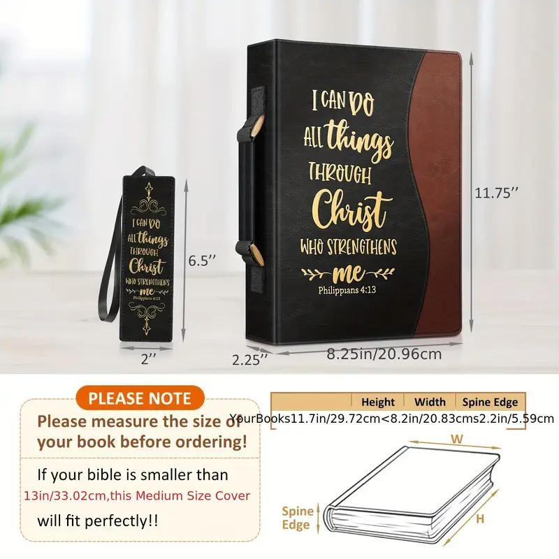 FINPAC Classic Bible Cover Large PU Leather Church Bag Durable and Stylish Design