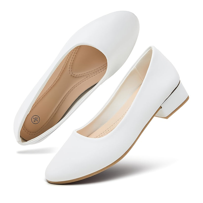 Comfortable Women's Elegant Slip On Pumps Round Toe Design
