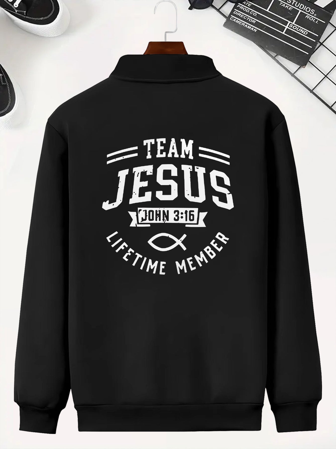 In His Divine Power Team Jesus Stand Collar Jacket Men
