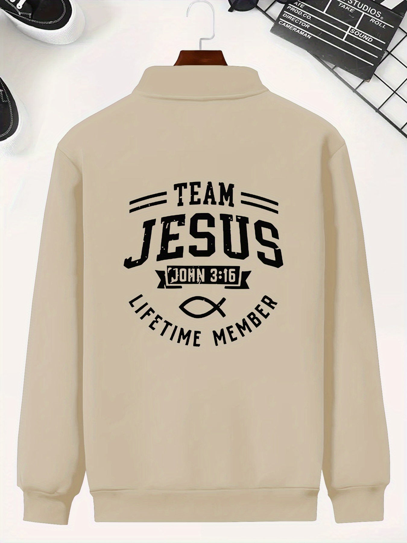 In His Divine Power Team Jesus Stand Collar Jacket Men