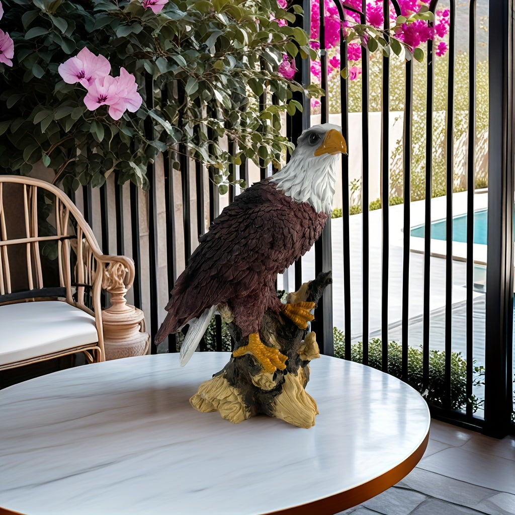1pc Majestic Eagle Statue Floor Mount Art Deco Resin Bird Decoration