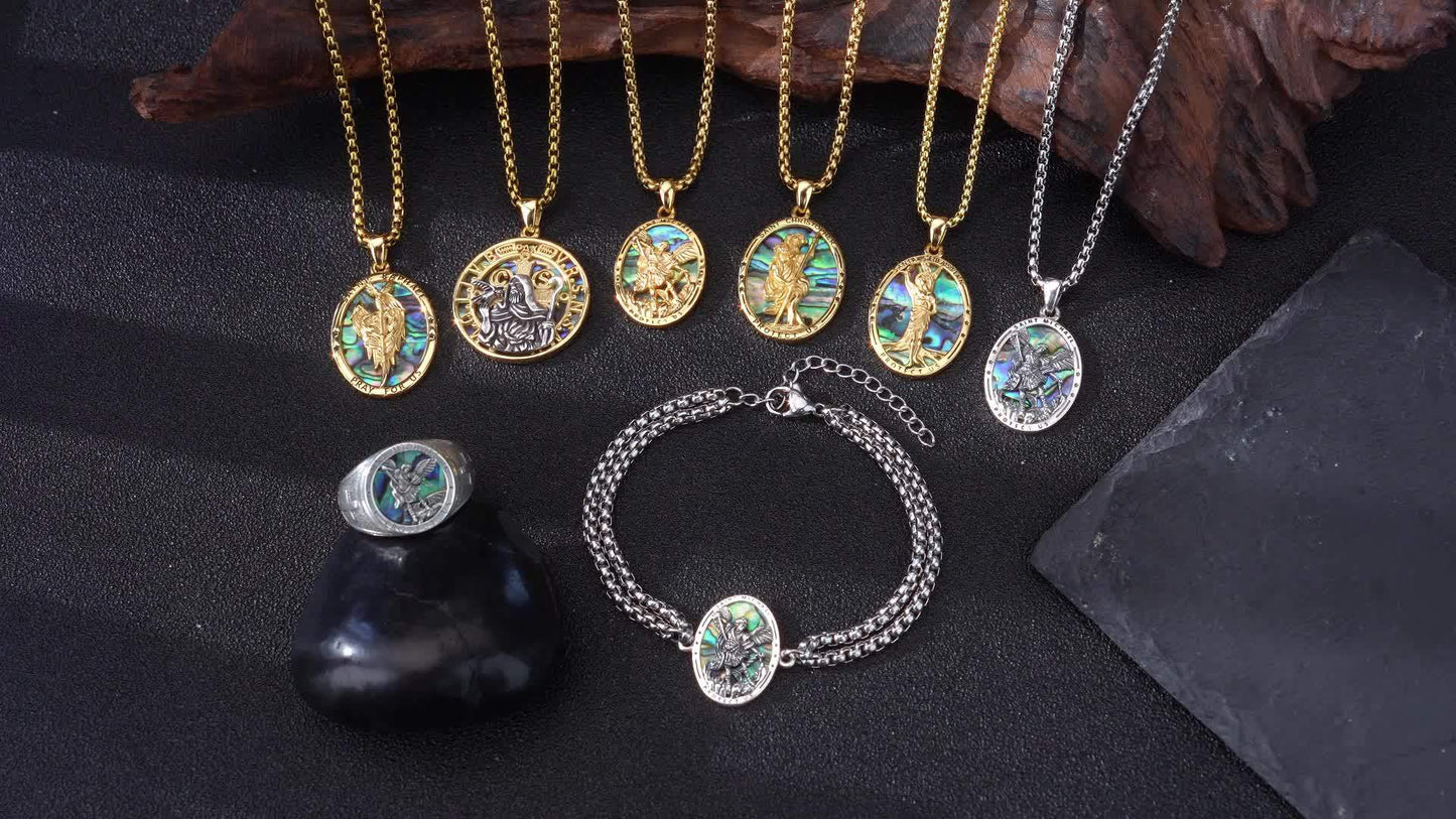 Archangel Michael Pendant Necklace S925 Silver Jewelry