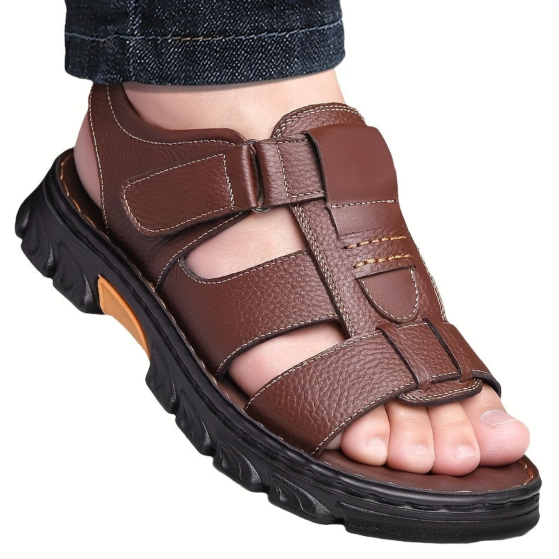 2025 New Men's Summer Sandals Soft Breathable PU Upper Adjustable Straps