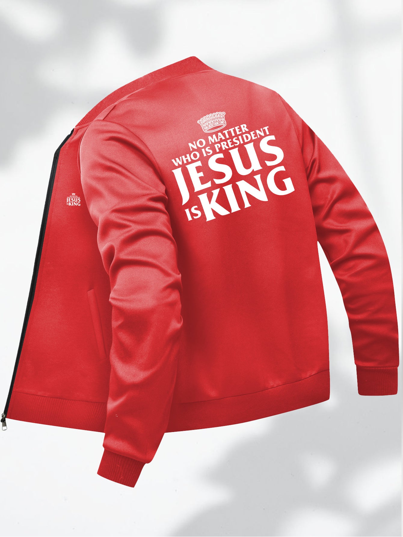 Mens Bold Statement Zip Up Jacket Casual Baseball Outerwear