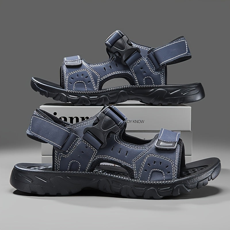 Men's Casual Summer Sandals Hook Loop Breathable PU EVA Sole