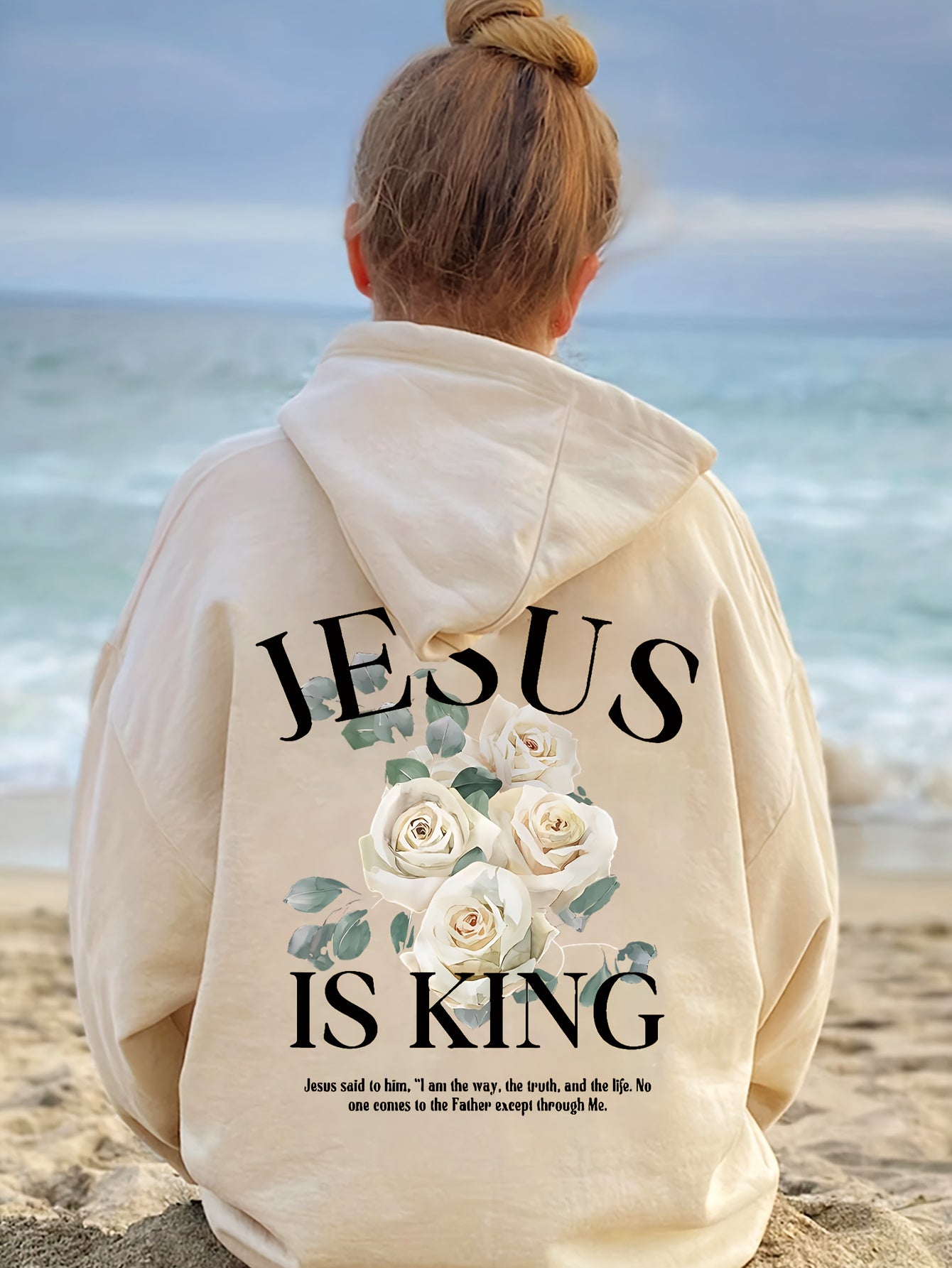 Inspirational Hoodie Faith Is King Polyester Long Sleeve