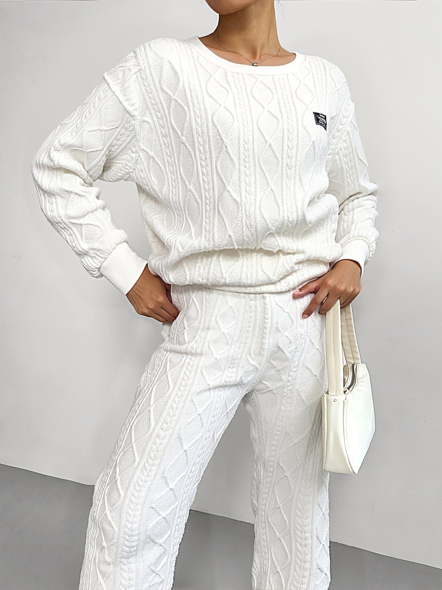 IHDP Chic Off Shoulder Sweatshirt And Joggers Set Polyester