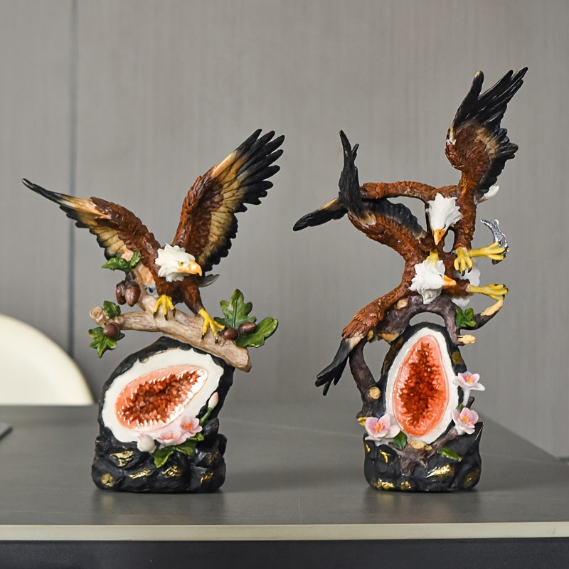 In His Divine Power Majestic Eagle Resin Statue Home Decor