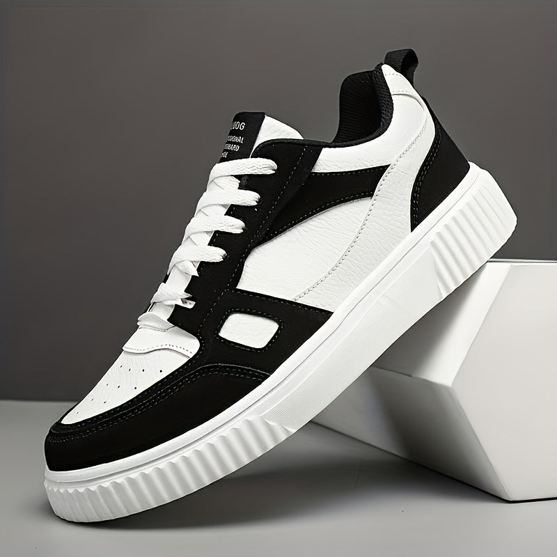 Men's Trendy Solid Color Block Skate Shoes for All Season Wear