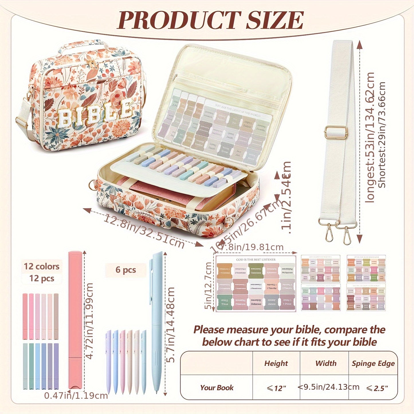 Extra Large Bible Cover Case Christian Gift For Women Stylish Chenille Letter PU Leather Bag
