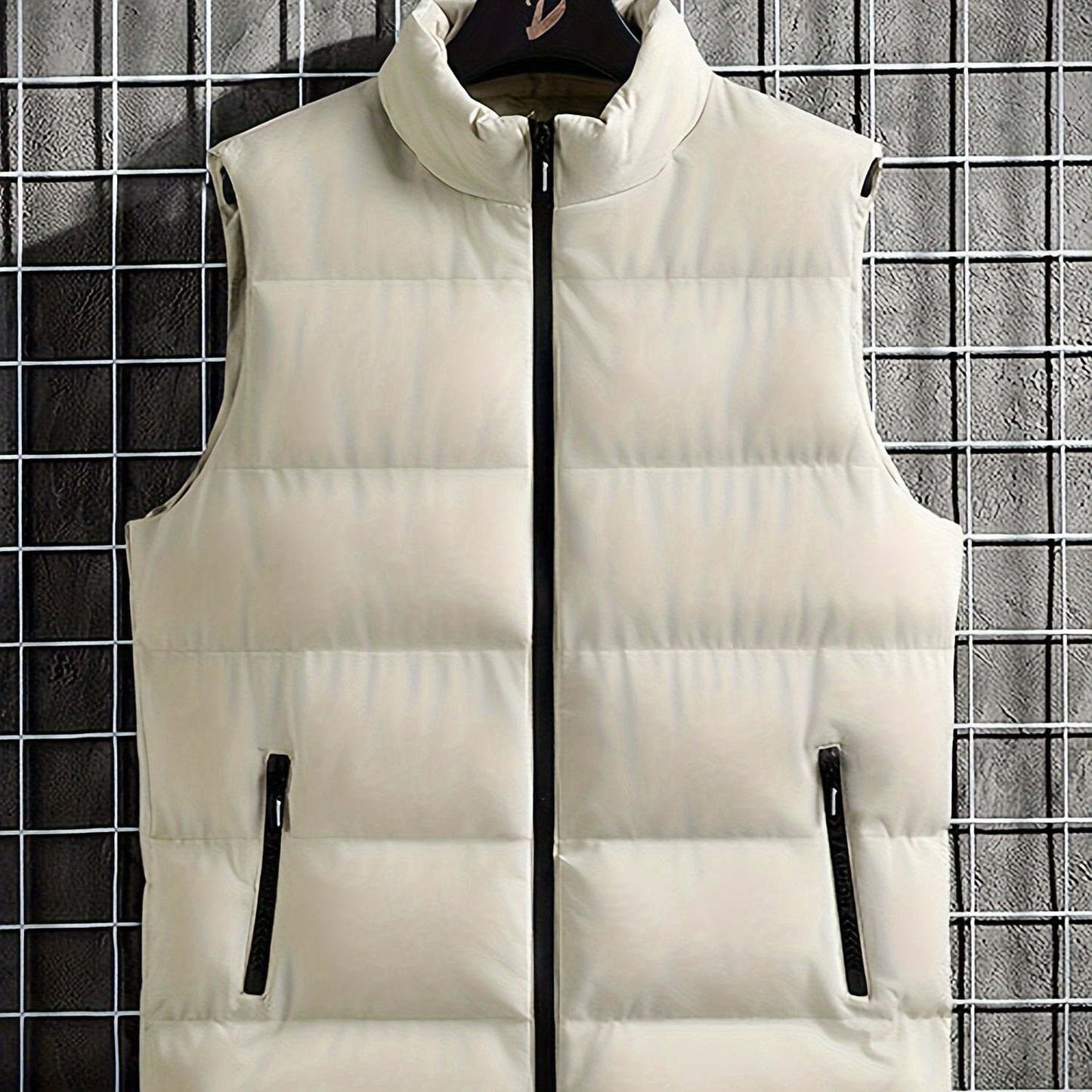 Quilted Insulated Sleeveless Vest With Stand Collar Casual